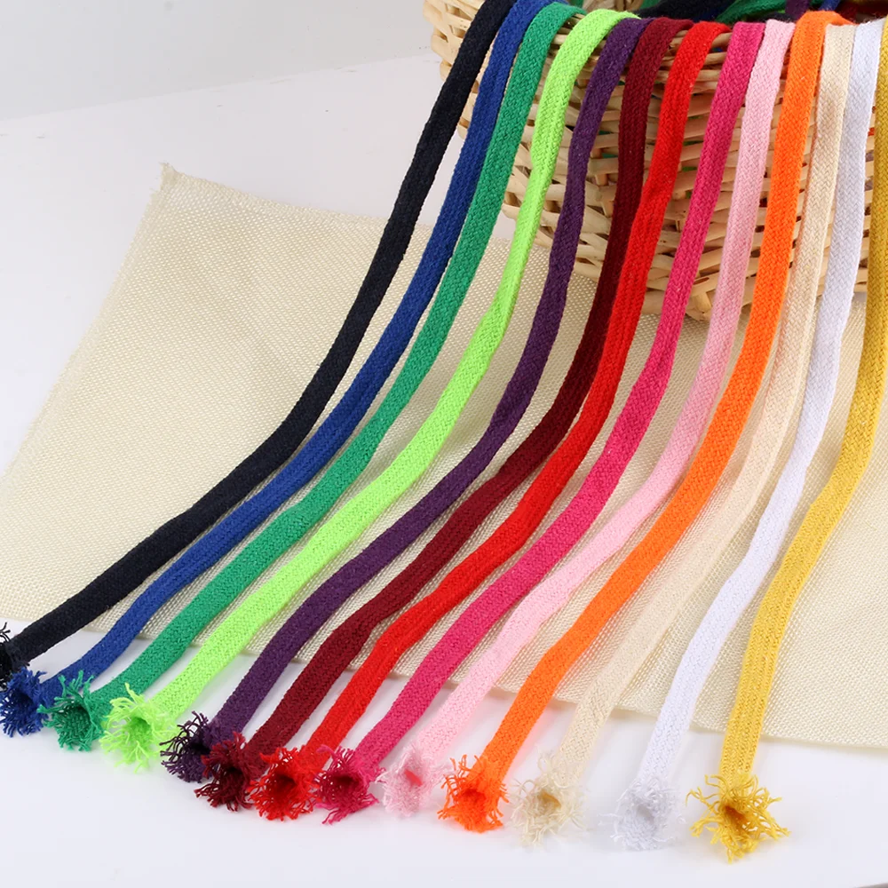 

[12]1.0cm color hollow flat macrame braided cord waist rope 1cm braided cotton string clothing hat rope braided macrame cord, 14 colors