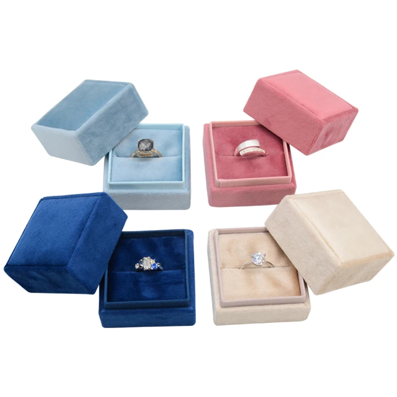 

Wholesale Custom Packaging Various Styles Velvet luxury Jewelry Cheap Small Gift Ring Box