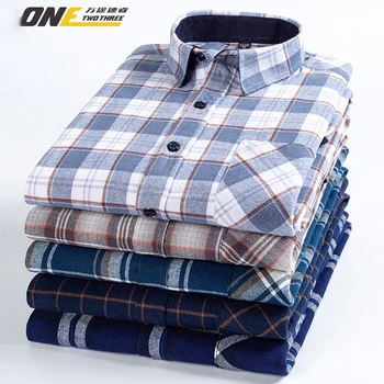 

Custom Logo/brand fashion Cotton Flannel Half Plaid Shirt Oversized Casual 100 cotton long sleeve plaid shirt, Custom color