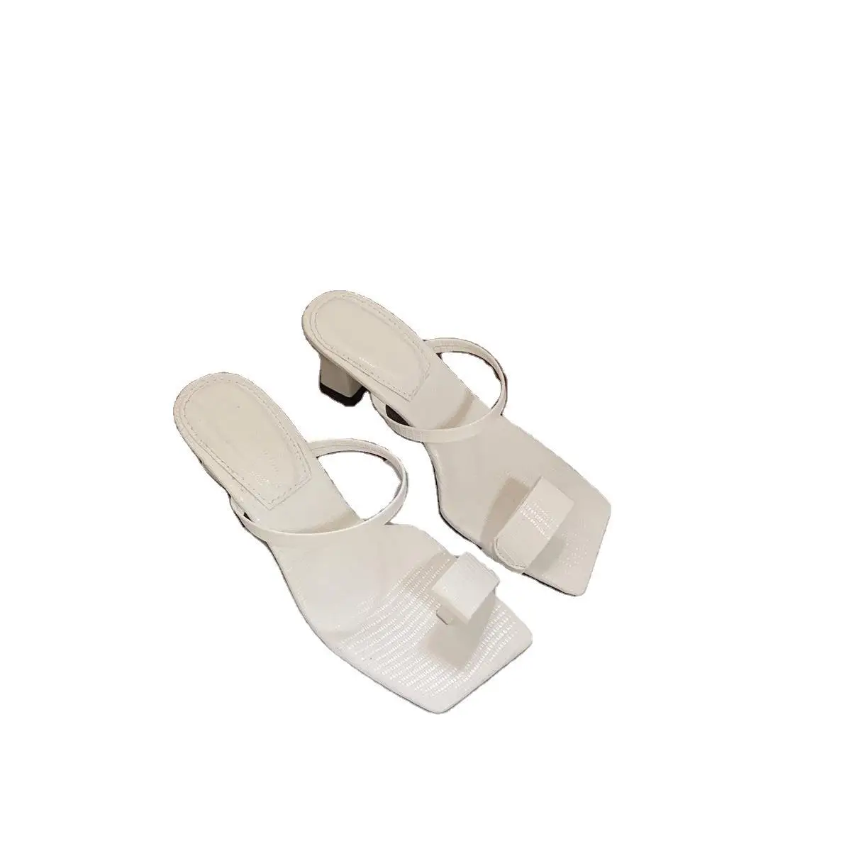 

stylish design women high heel sandal thumb loop upper lady slid on heel sandals, Customized color