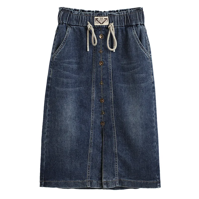 

2020 New Design fashion bandage korea style high waist denim Knee-Length ladies women skirt, Customized color