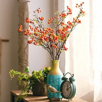 

Artificial PE berry branch for Christmas Artificial Berries Stems Fake fruit for party decoration