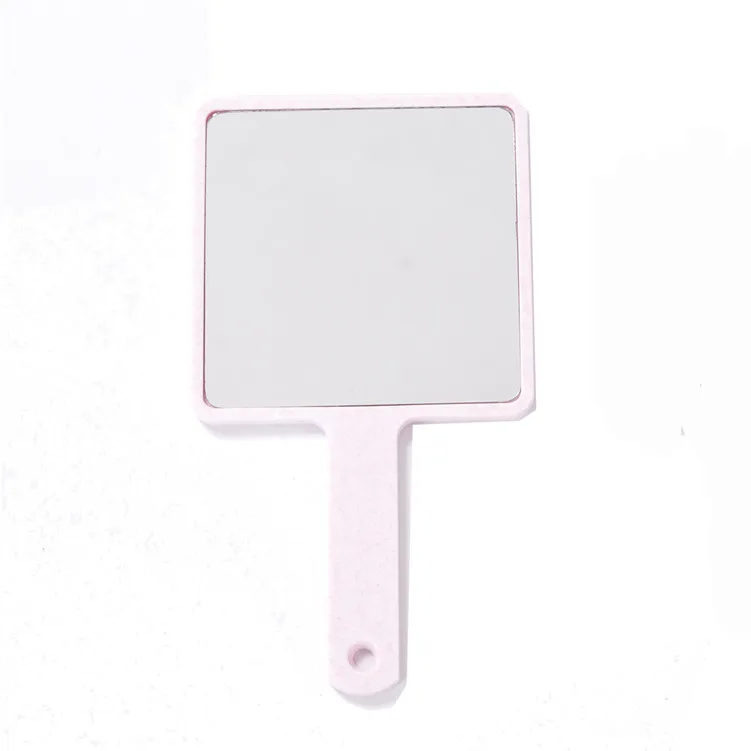 

Plastic Single One Side Shape Hand Mirror Personalized Custom LOGO UV Printing Cosmetic Makeup Handheld Mirror for Girls, Mix