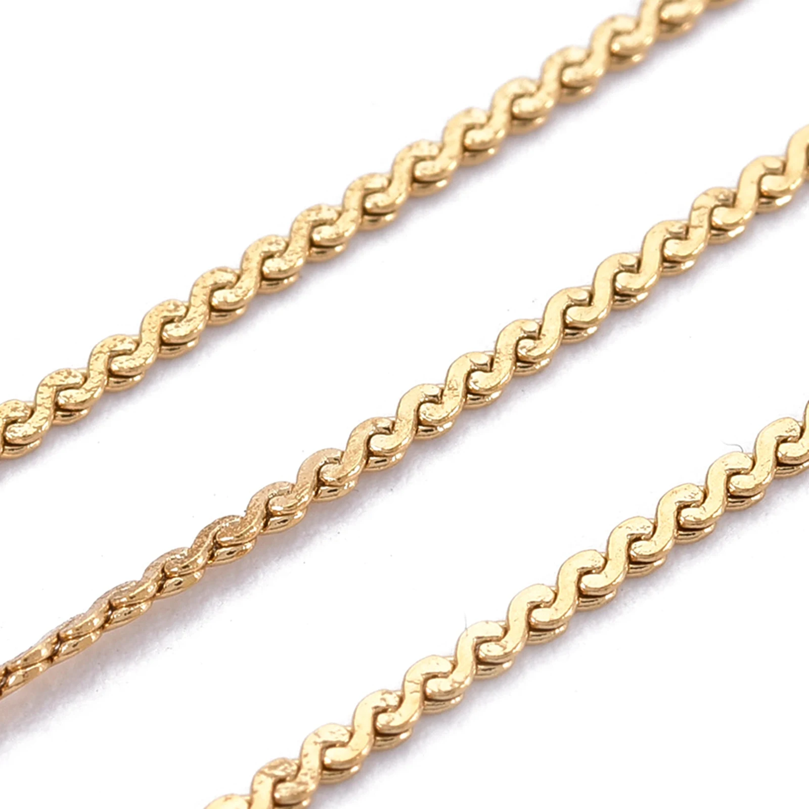 

PandaHall 304 Stainless Steel Golden Serpentine Chains