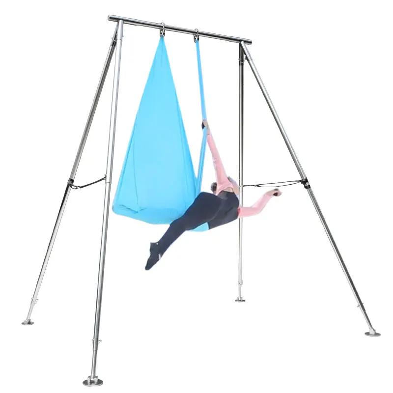 

2021 High Quality Safe Fitness Yoga Swing Hammock Frame Stand Yoga Hammock Aerial Yoga Swing Stand, Silver