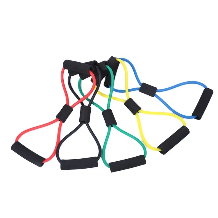 

High Quality Fitness Chest Fitness 8 Shape Resistance Rope Bands Expanders Rally Pull Rope Workouts, Red,black,green,yellow,blue