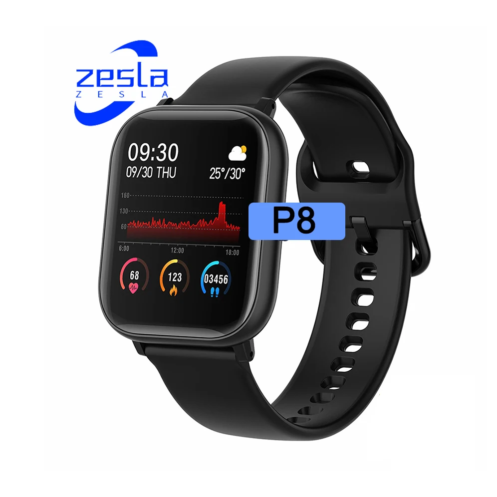 

2021 New Arrival Waterproof P8 Blood Pressure Sport Reloj Smart Watch for Men/Women