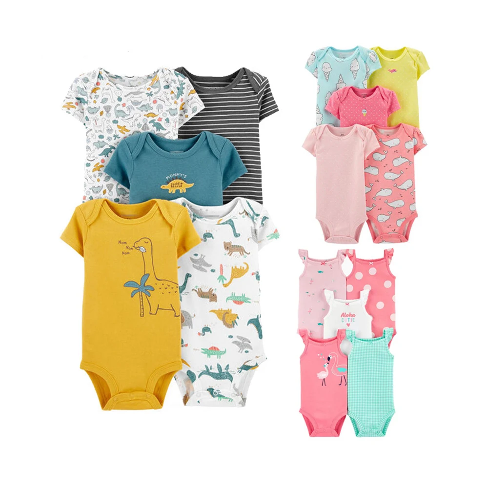 

100% Cotton Knitted 5-piece new born baby clothes soft baby girls' rompers bodysuits jumpsuits set for Summer, Picture