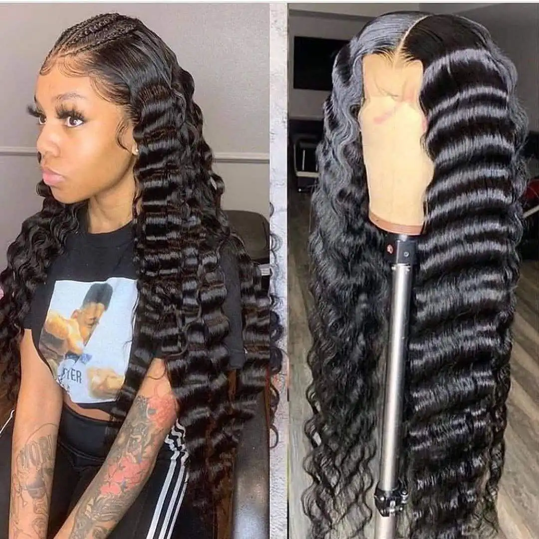 

Best sale 28 inch 13x4 deep wave wig in stock