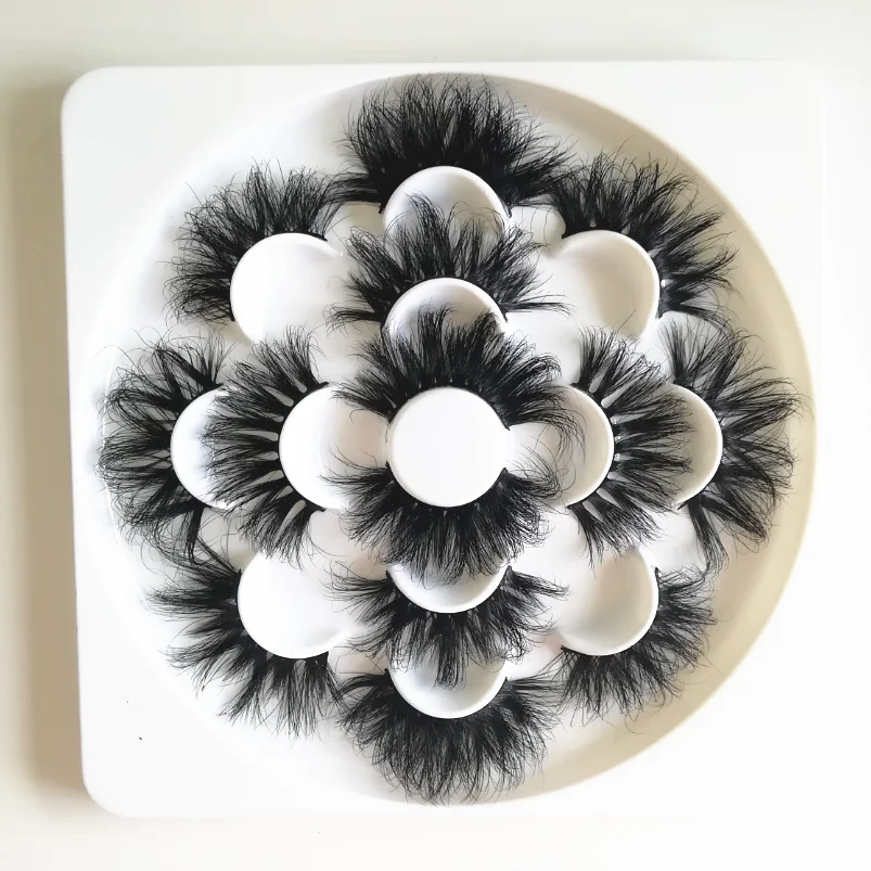 

Wholesale Factory Private Label Super Fluffy long lashes 5d 25mm mink eyelashes fluffy mink eyelash bulk, Black