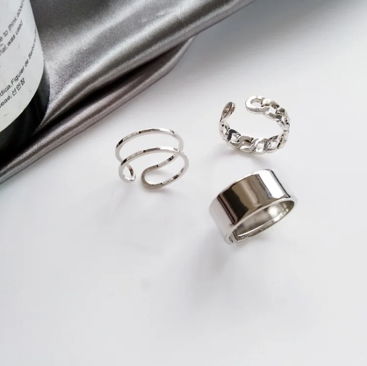 

Young trend fashion punk hiphop ring jewelry stainless steel ring set unisex