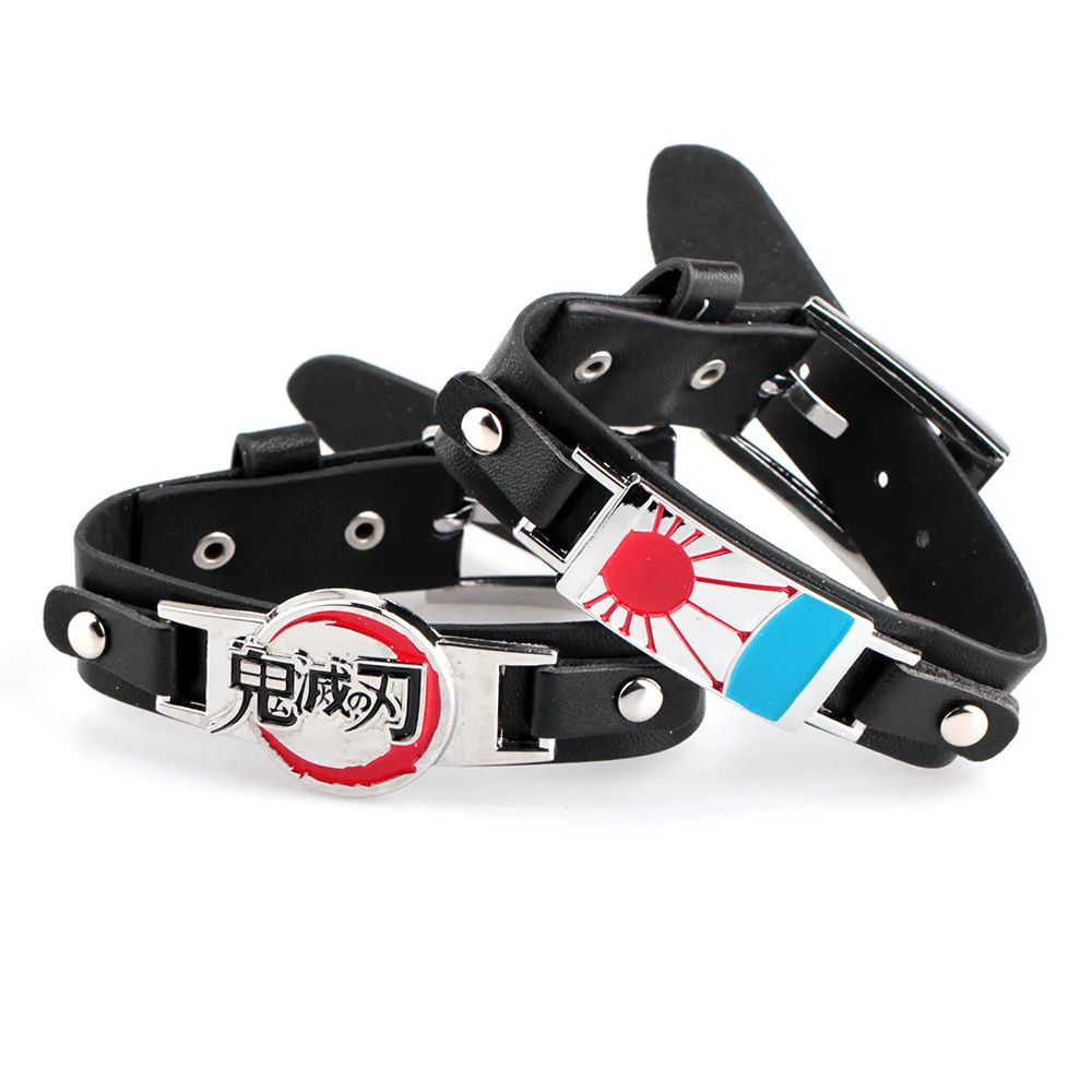 

2 Styles Anime Demon Slayer Kimetsu No Yaiba Leather Bracelet