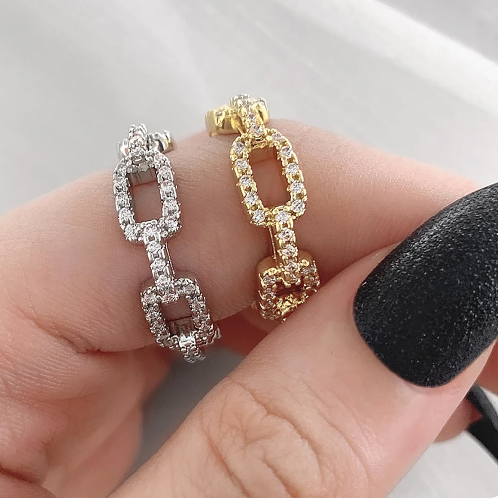 

Hot Sell zircon fashion ring 925 sterling silver jewelry rings for women accessories wedding chain ring