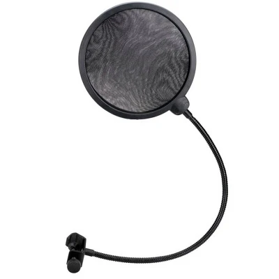 

Microphone Pop Filter Shield Large Double-Layer U-Type Microphone Recording With Anti-Spray Network, Black