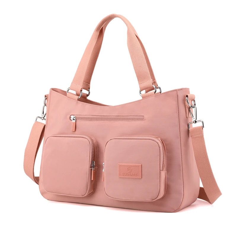 

Suoyate ladies women high-end solid color waterproof nylon large capacity daily use hand shoulder bags