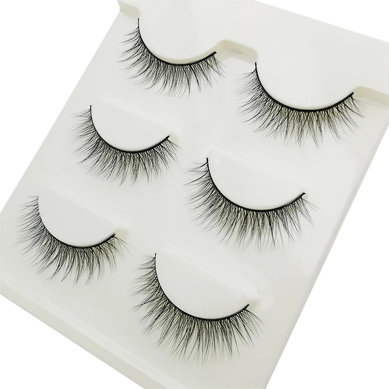
SHIDISHANGPIN 1 Box Mink Eyelashes Natural Long 3D False Lashes Hand Made 3D Mink Lashes False Eyelash 3 Pairs Eyelashes 
