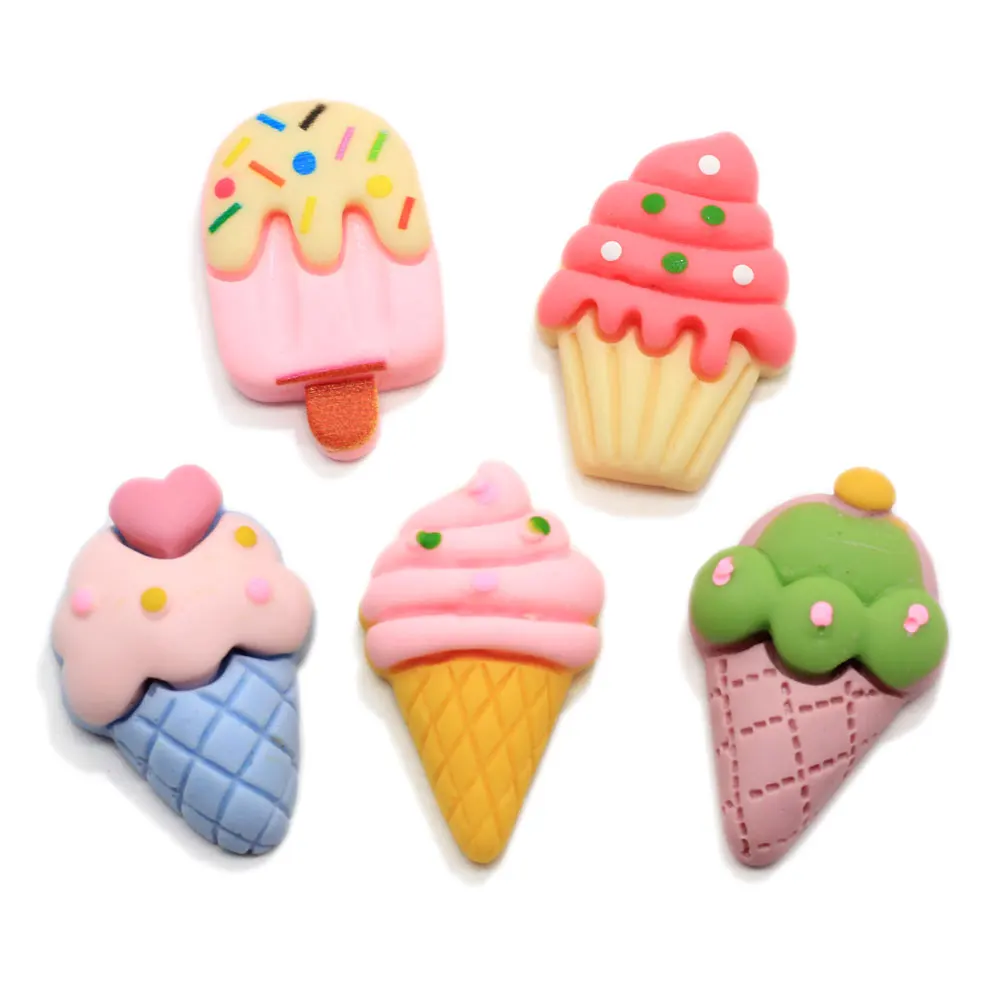 

28mm Cute Ice Cream Popsicle Summer Flat Back Resin Cabochon Scrapbook Diy Jewellery Hairpin Accessories