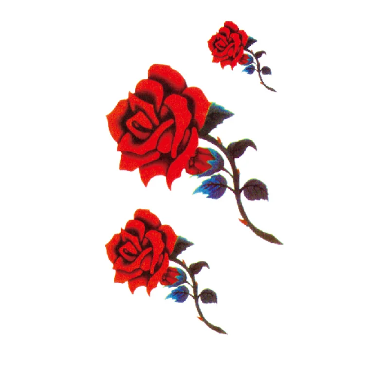 

Custom personalized sexy red rose design arm tattoo stickers, Cmyk