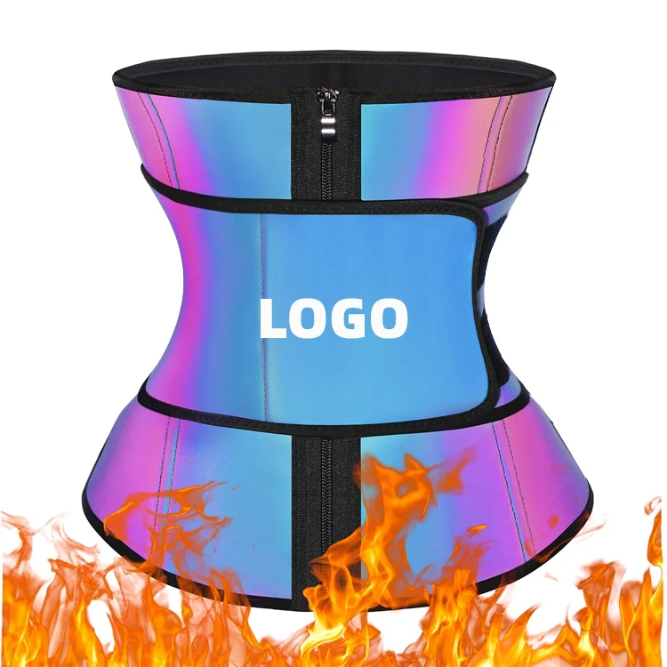 

2021 custom logo reflective slimming sweat sport sauna private label neoprene waist trainer trimmer