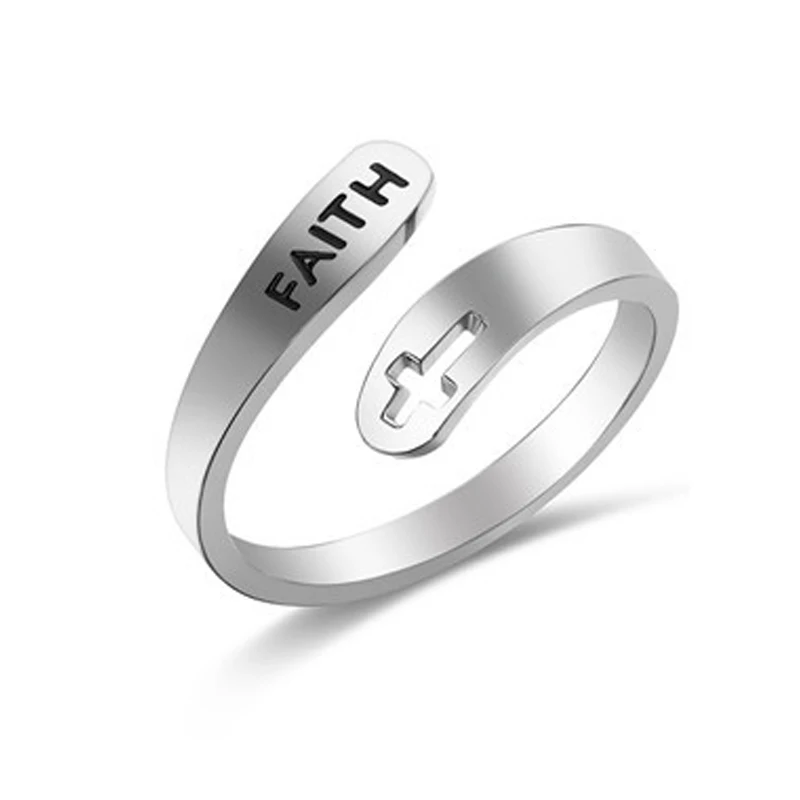 

R2512 Wholesale Silver Jewelry 925 Sterling Silver Cross Letter Ring