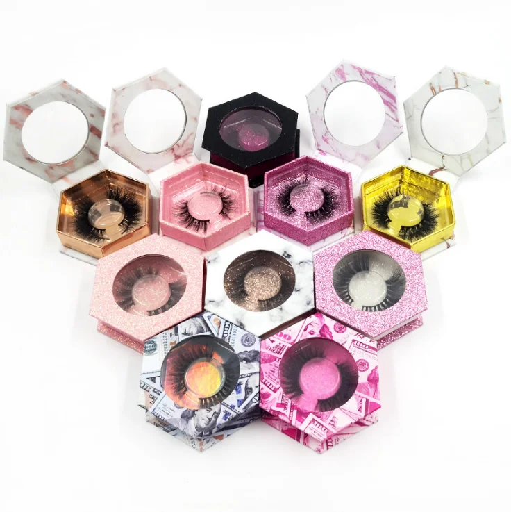 

New Arrival Customized Lash Boxes 3D Mink False Eyelashes With Private Label Box mink eyelashes, Black color