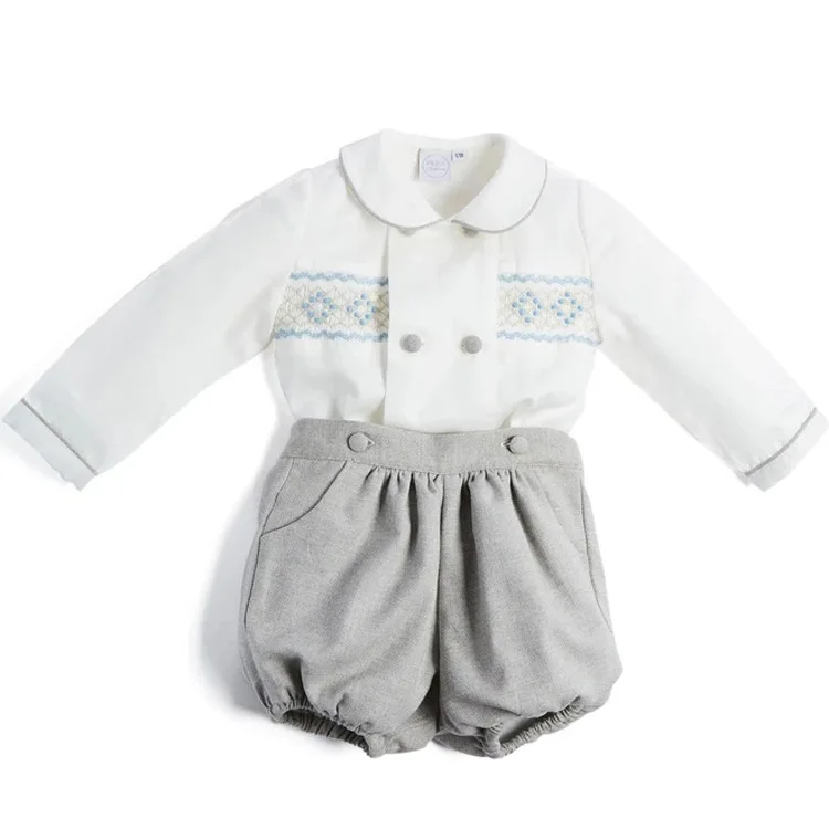 

2012 Fall Boy Girl Treasure Double-Breasted Long-sleeved Shirt Suit British Style Unisex Children's Two-piece Suit