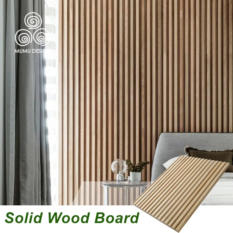 

MUMU Home Decoration Solid Wood Oak Wallboard Decorative Material Strip Slat Ceiling Wooden Wall Panels