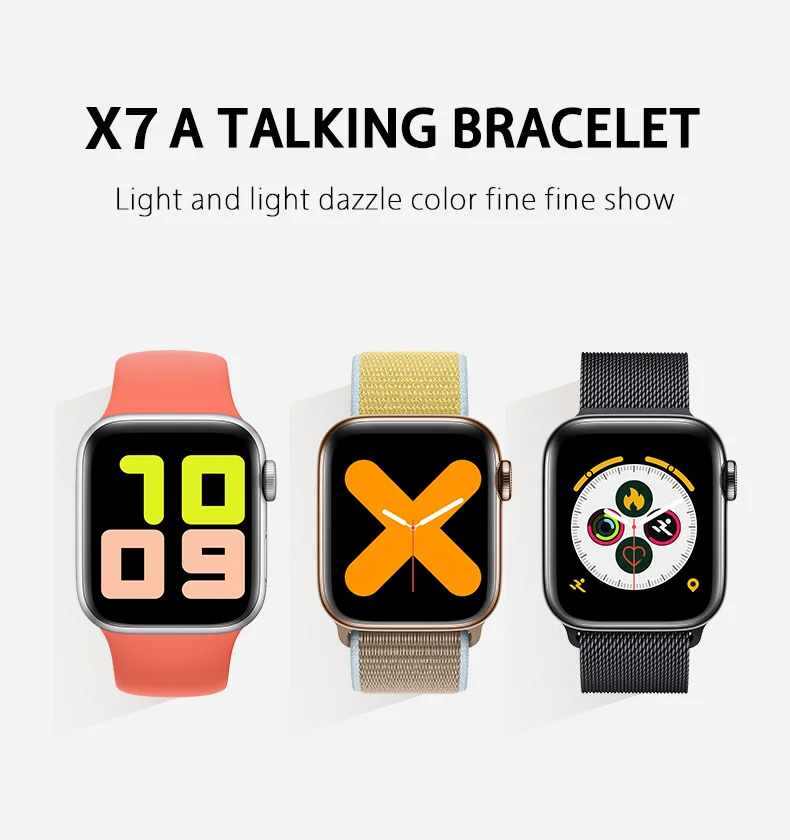 X7 Smart Watch per uomo Donna Supporto Bluetooth Call Sport Tracker Fitness  Braccialetto Pedometro Orologio intelligente IT