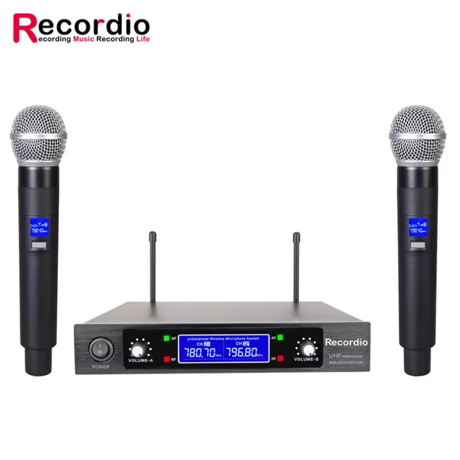 

GAW-V744 New Product Handheld Wireless Microphone With High Quality, Silver&black