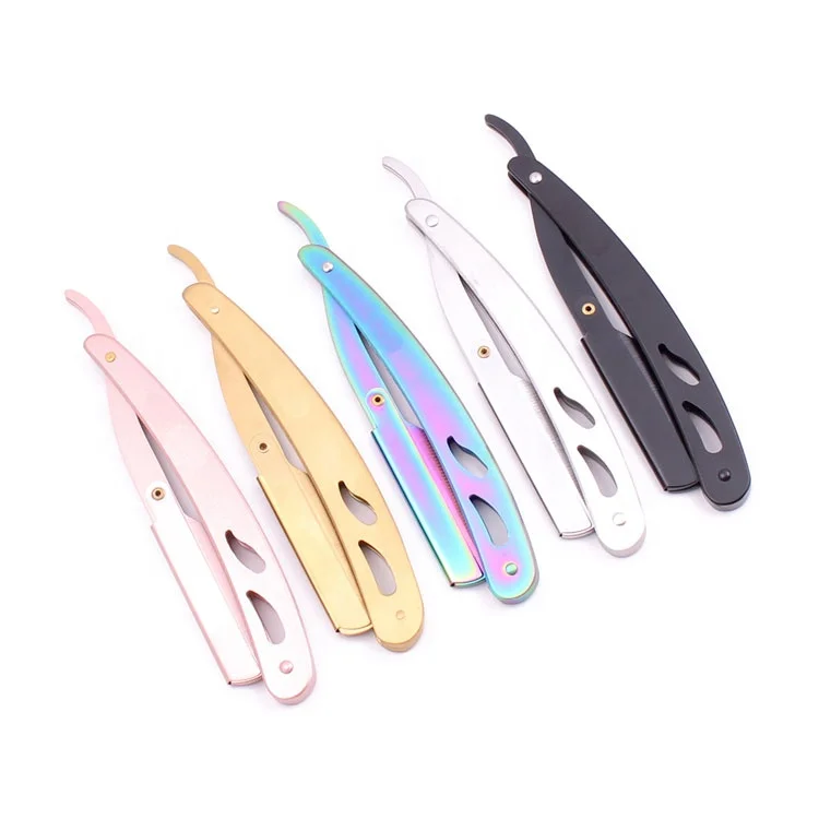 

Hair Removal Tools Metal Folding Handle Shaving Knife Barber Old Shaving Razor RH3412, Silver/black/gold/colorful