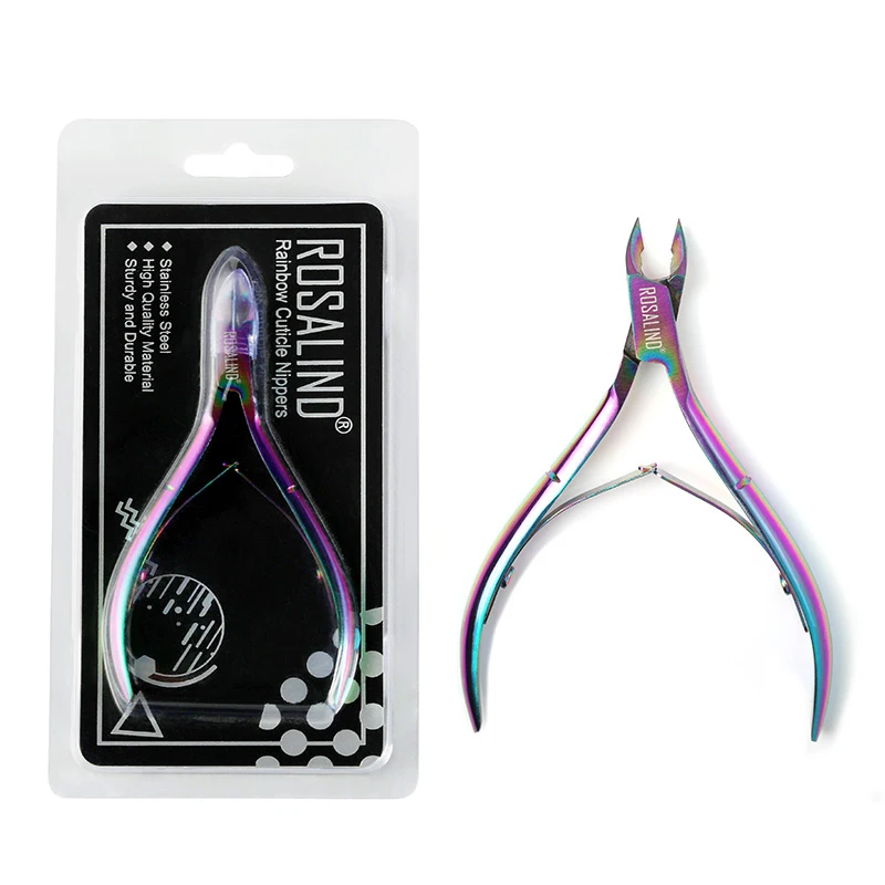 

Rosalind professional nail art tools rainbow color stainless steel nail cuticule clipper cutter wholesale cuticle nippers