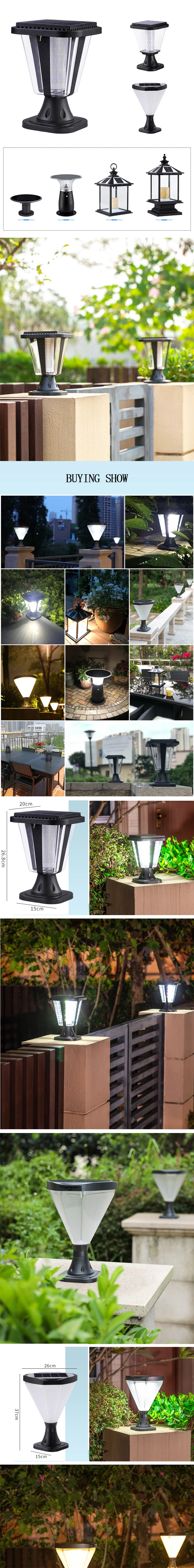 2020 Hot Sale Outdoor Warm White Solar LED Post Cap Outdoor Column Garden Pillar Lights