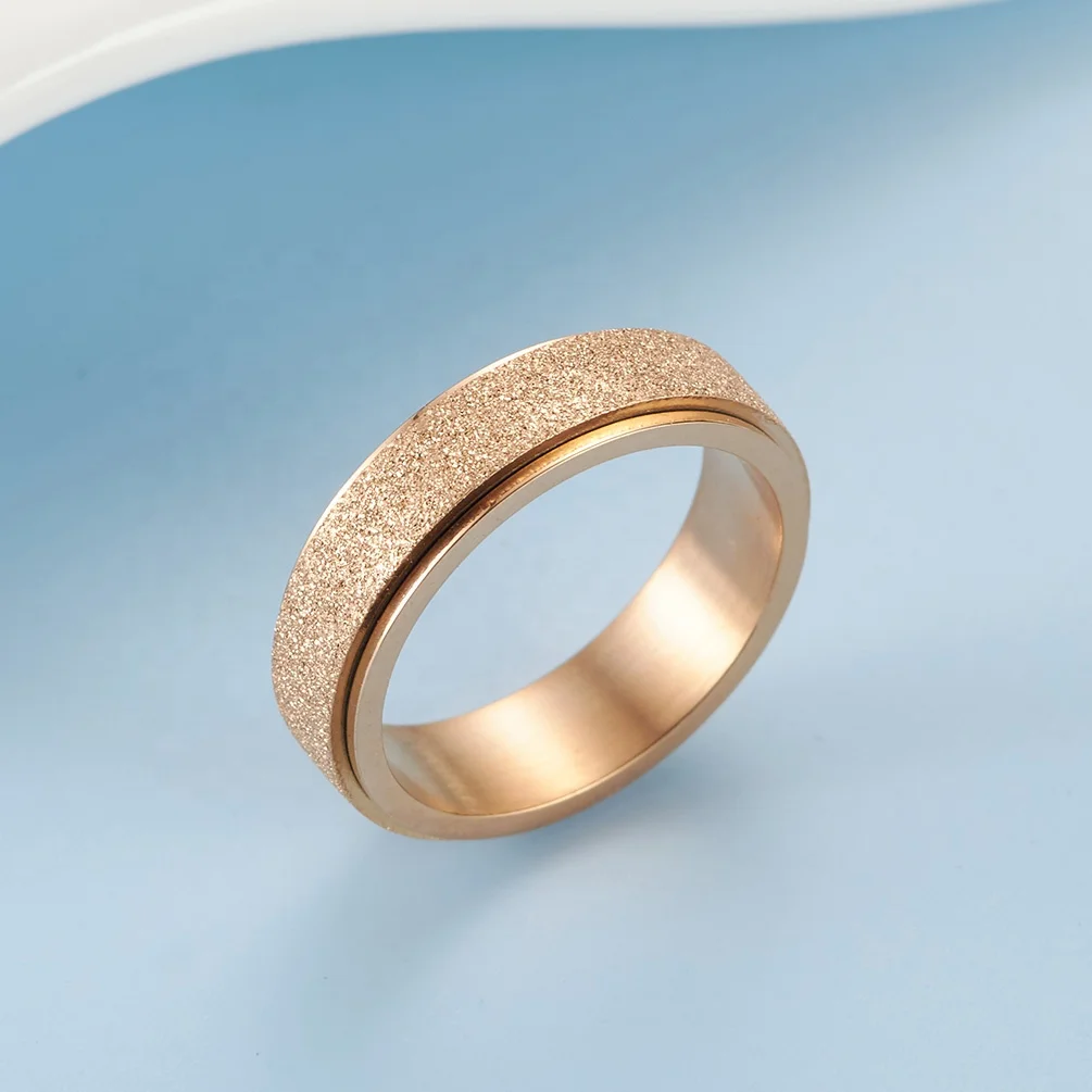 frosted rotating ring colorful pearl sand bracelet stainless