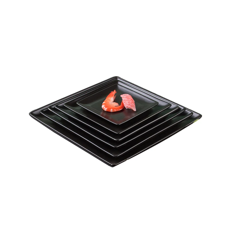 

black square Unique type dinner charger ceramic food dispenser serving plates housewares dinnerware for events