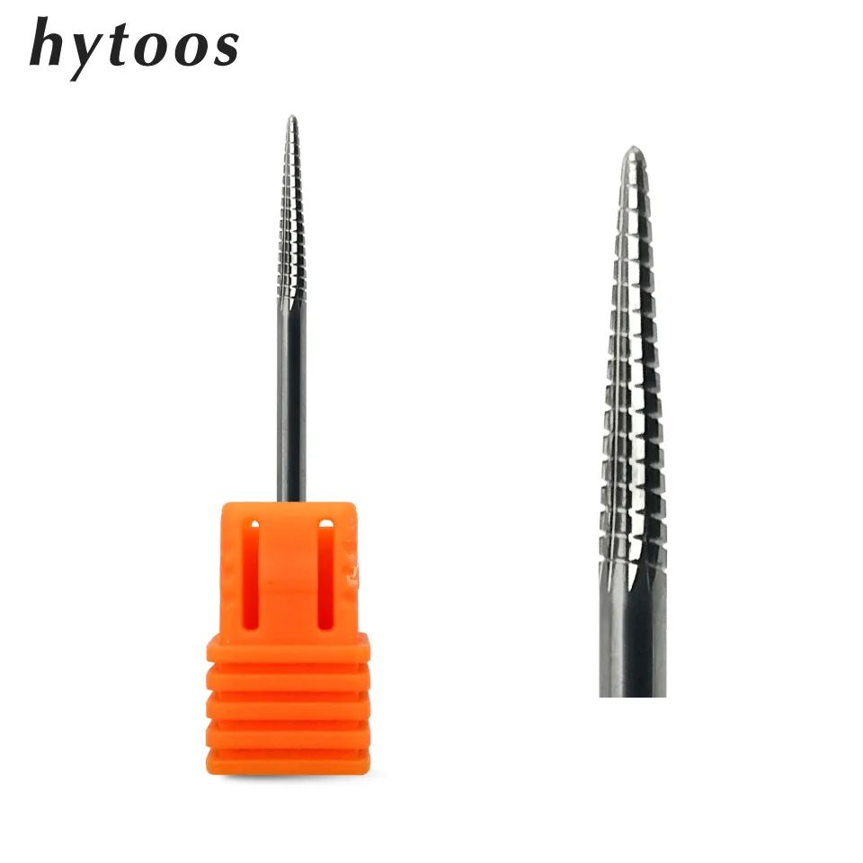 

HYTOOS Cone Carbide Nail Drill Bits 3/32" Cuticle Clean Nail Bit 3/32" Rotary Manicure Cutters Gel Removal Nails Accessories