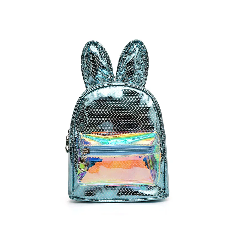 

Factory Direct Sale PU Material Waterproof Children's School Bag Sequined Rabbit Ears Small Backpack, Black+silver+gold+pink+blue+red or customized