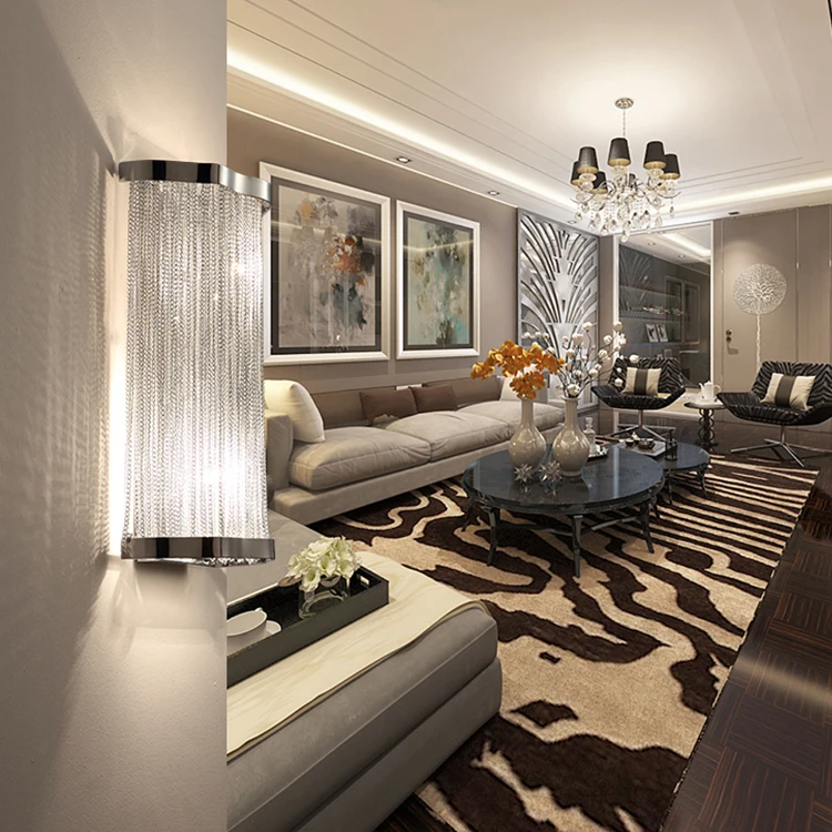 New classical postmodern wall led light chain tassel luxury hotel energy saving wall lamp