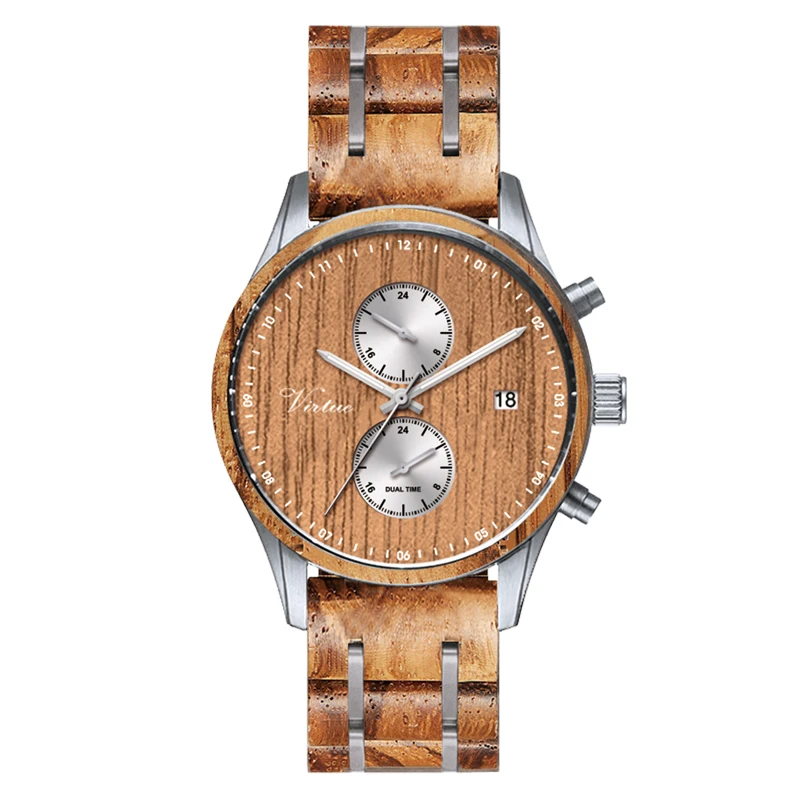 

2020 HOT Sell Wristwatch Luxury Wooden Watch Men Wrist Customize Low MOQ Chronograph Quartz Stainless Steel Wood Watches