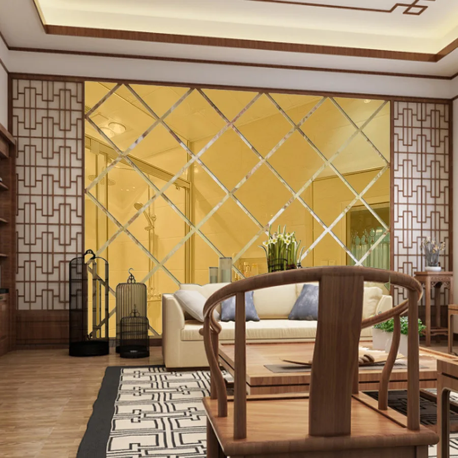 

Diamond Mirror Wall Stickers Home Decor 3D DIY Self-adhesive Sticker Living Room Bedroom Acrylic Decal Art Mirror Wall Film Tile
