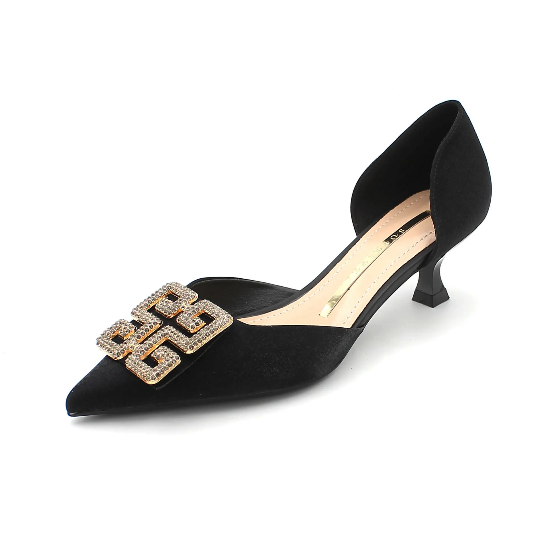 

Ladies high heels pointed toe stiletto pumps hollow banquet shoes, Picture