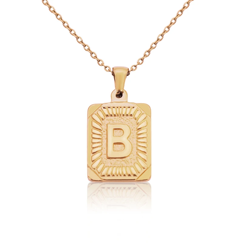 

Custom Capital Letter Pendant 18K Gold Plated A to Z Stainless Steel Initial Necklace