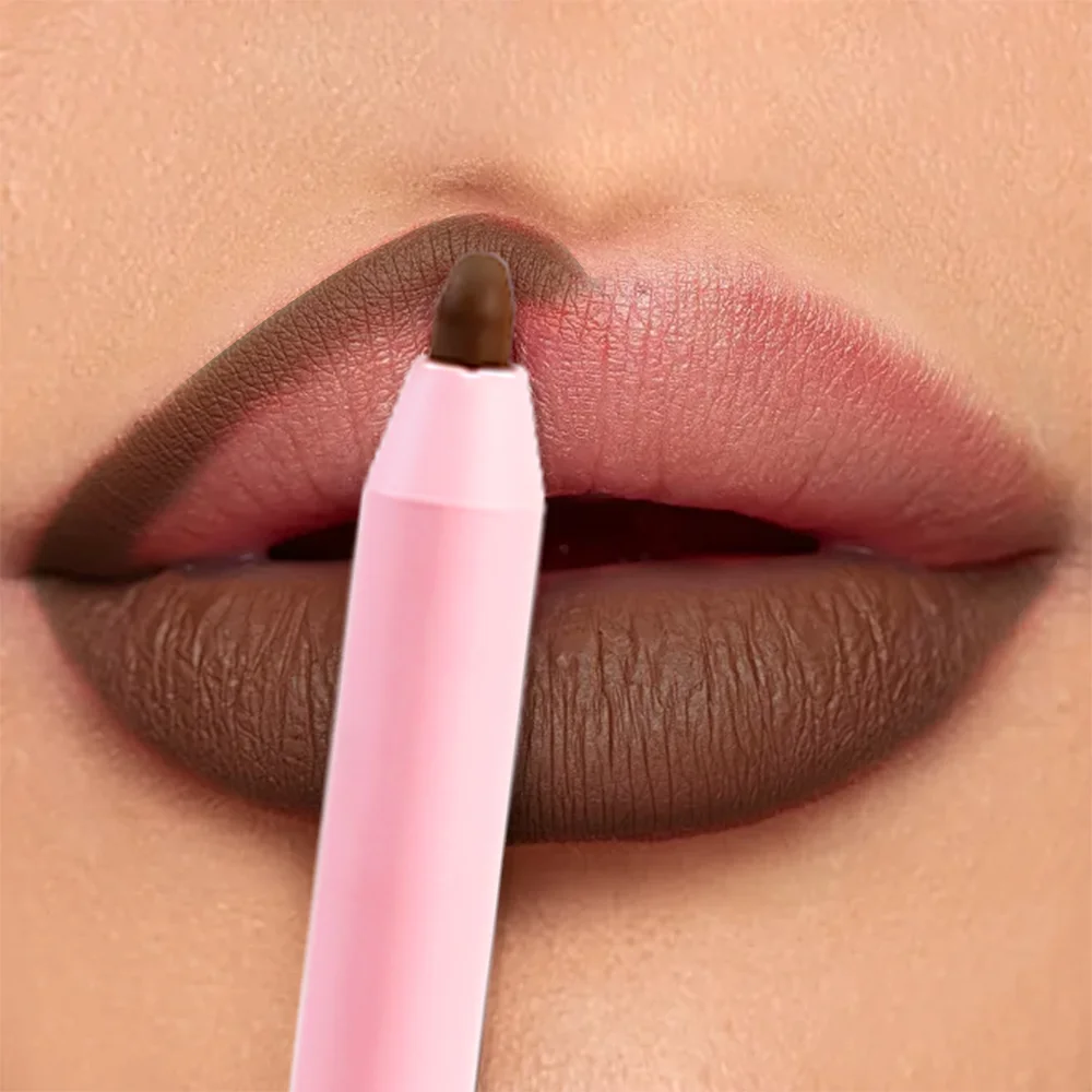 Wholesale Pink Cream Lipliner Pen Custom Retractable Lipliner Pencil Private Label Long Lasting Matte Waterproof Brown Lip Liner