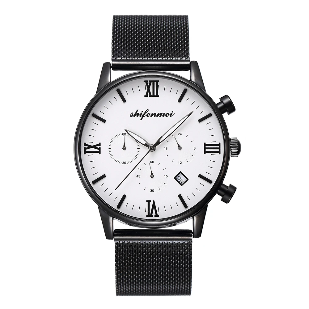 

High quality hot selling products IP Plating alloy anologue chronograph unisex men women quartz watches, 3 colors