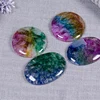 Beautiful Rainbow Colorful Round Oval Square Heart Water Drop Shape Slice Moss Agate Pendant