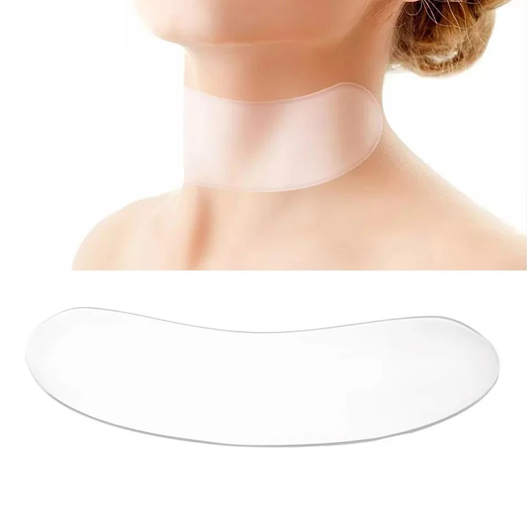 

customized service Reusable Ultra Thin Transparent Anti Wrinkle Silicone Neck Pad, Clear