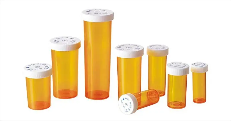 vials-group-a-b 6DR to 60DR 6 8 10 13 16 20 30 40 60 Dram Plastic Amber Rx Vials with Non Lock Snap Cap  from China Factory