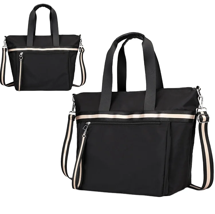 

2021 Hot Wholesale Designer Ladies Casual Purple Handbag Nylon Large Duffel Tote Bag Plain, 5 colors