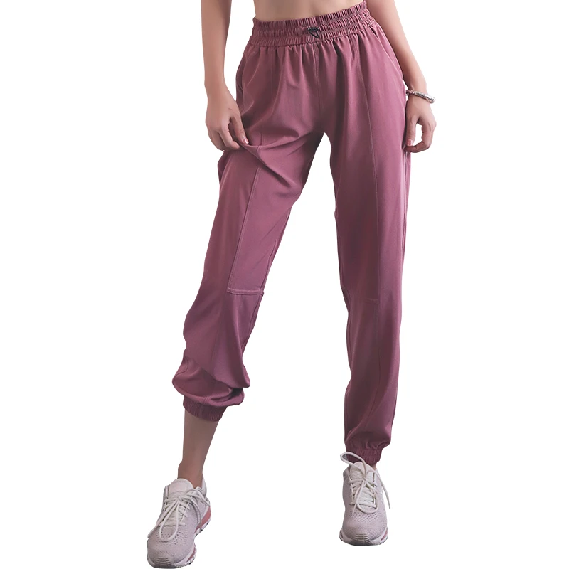 

High Waist Drawstring Polyester Loose Sports Running Women Yoga Pants Trousers Jogger Harem Pants