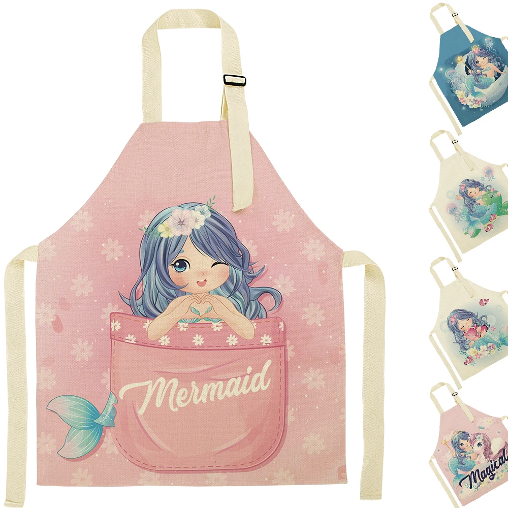

Best Selling Kitchen Durable Kitchen Creative Print Funny Little Mermaid Apron, Customized
