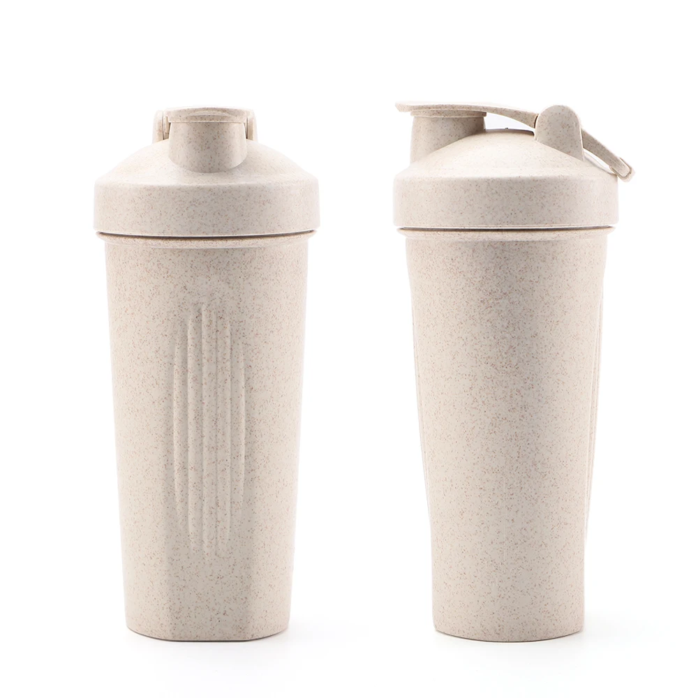 

2021 New Design Bpa Free Wheat Straw Protein Shaker Bottle with Mixer Ball for Sports, Multiple colors